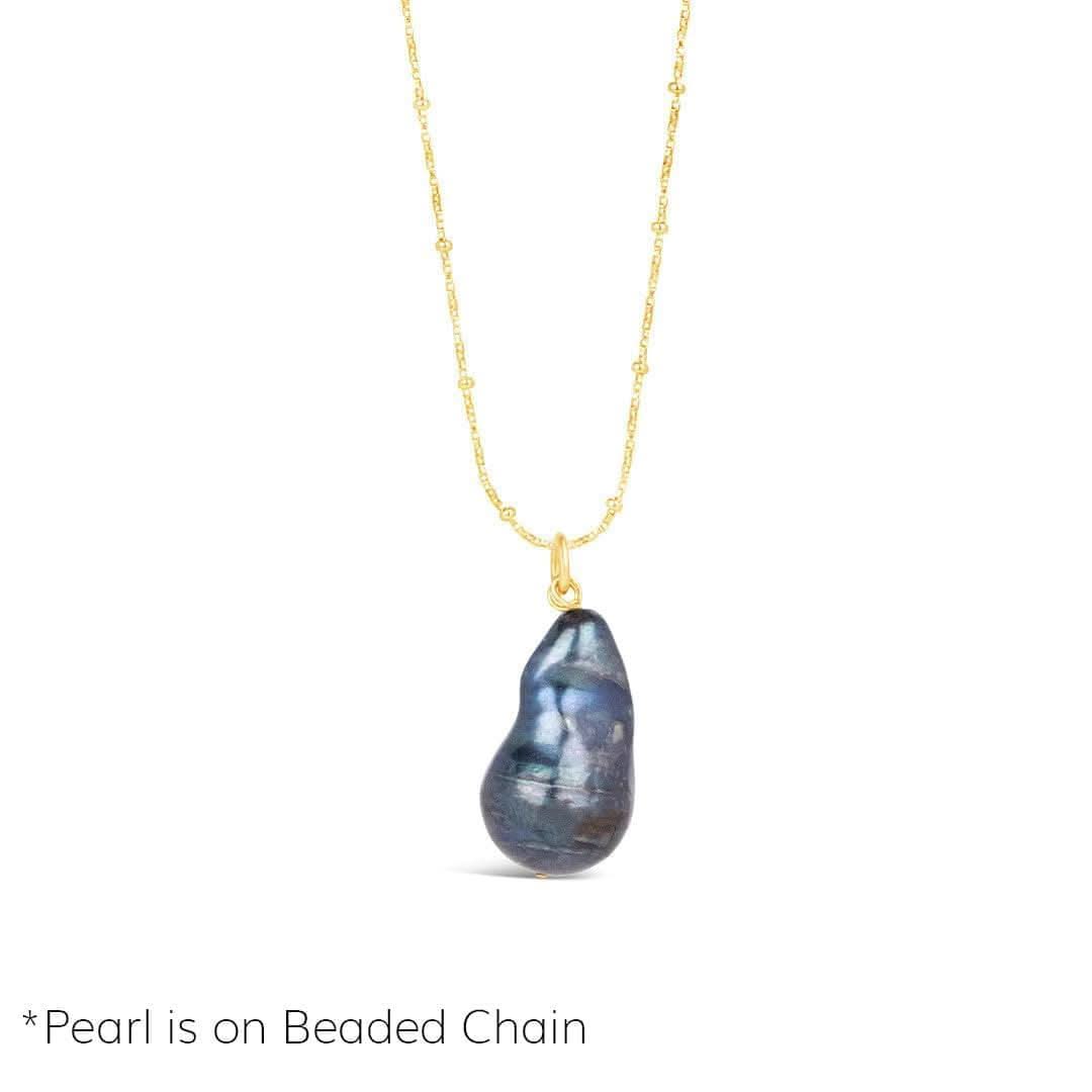 Elegant Baroque Pearl Necklace in Black & Gold - Perfect for Weddings, Parties & Special Occasions