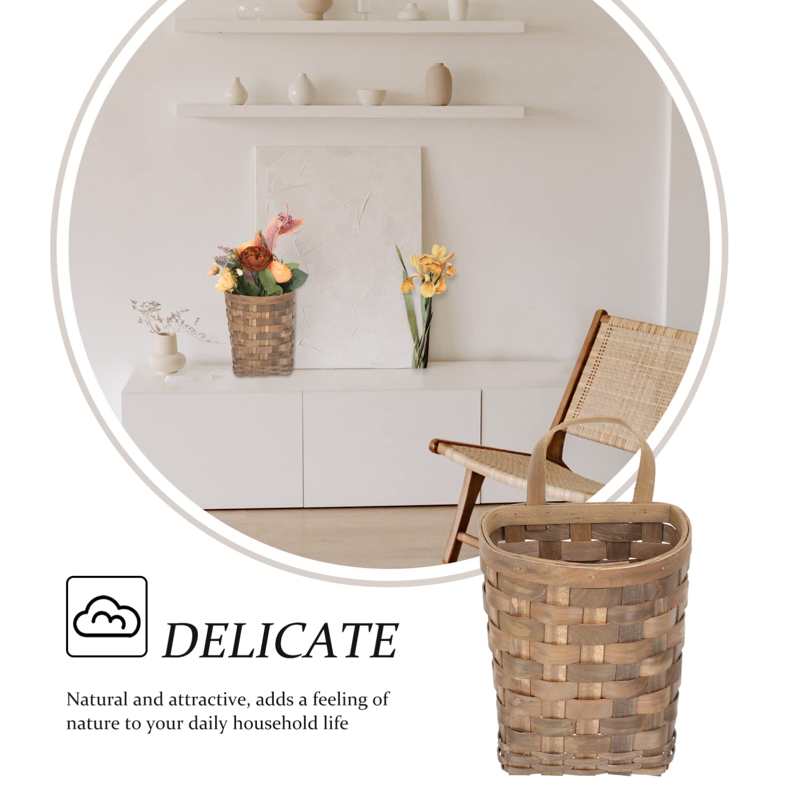 UPKOCH Wicker Woven Storage Baskets with Handles - Decorative Wall Hanging Baskets for Onion, Fruit & Home Organization - Perfect for Living Room, Pantry, Nursery & Kitchen Storage (Set of 3)