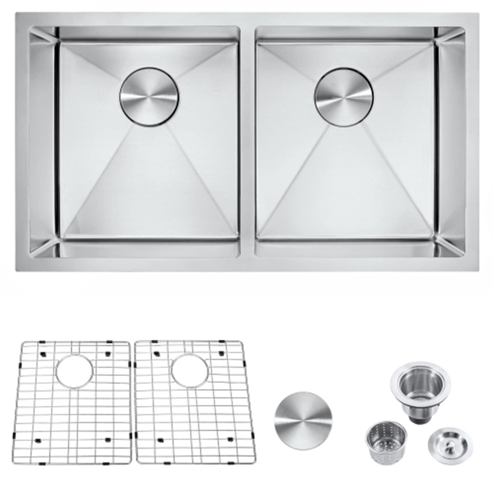 Premium Stainless Steel Double Bowl Undermount Kitchen Sink 32