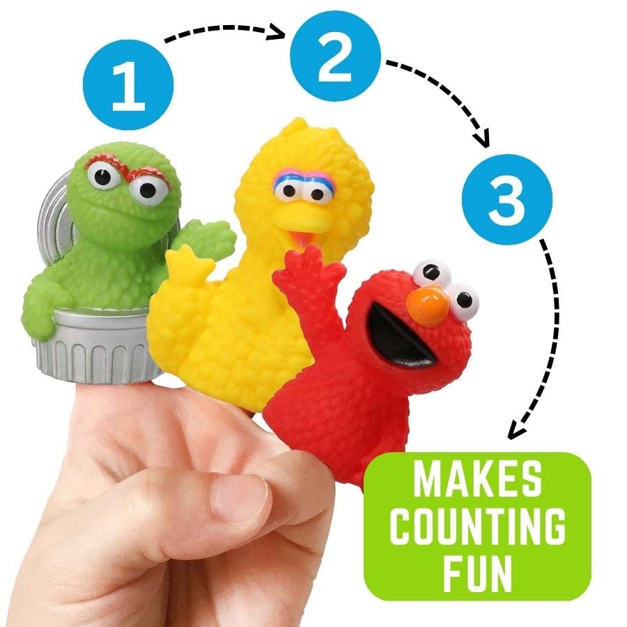 Sesame Street 5-Piece Finger Puppet Set - Fun Educational Toys for Kids | Bath, Pool & Beach Play | Perfect for Parties, Storytime & Interactive Learning