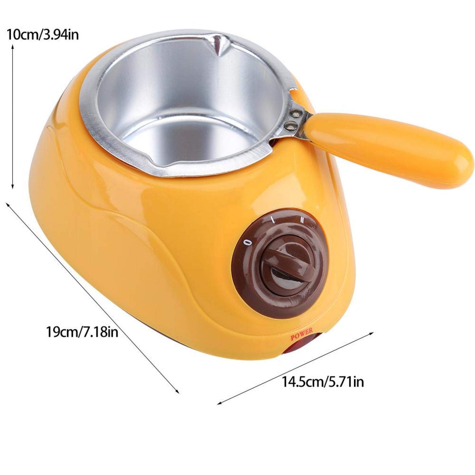 Electric Chocolate Melter Machine for Butter, Candy & Baking - Commercial & Home Use - Perfect for Cafes, Bakeries & DIY Desserts (Yellow)