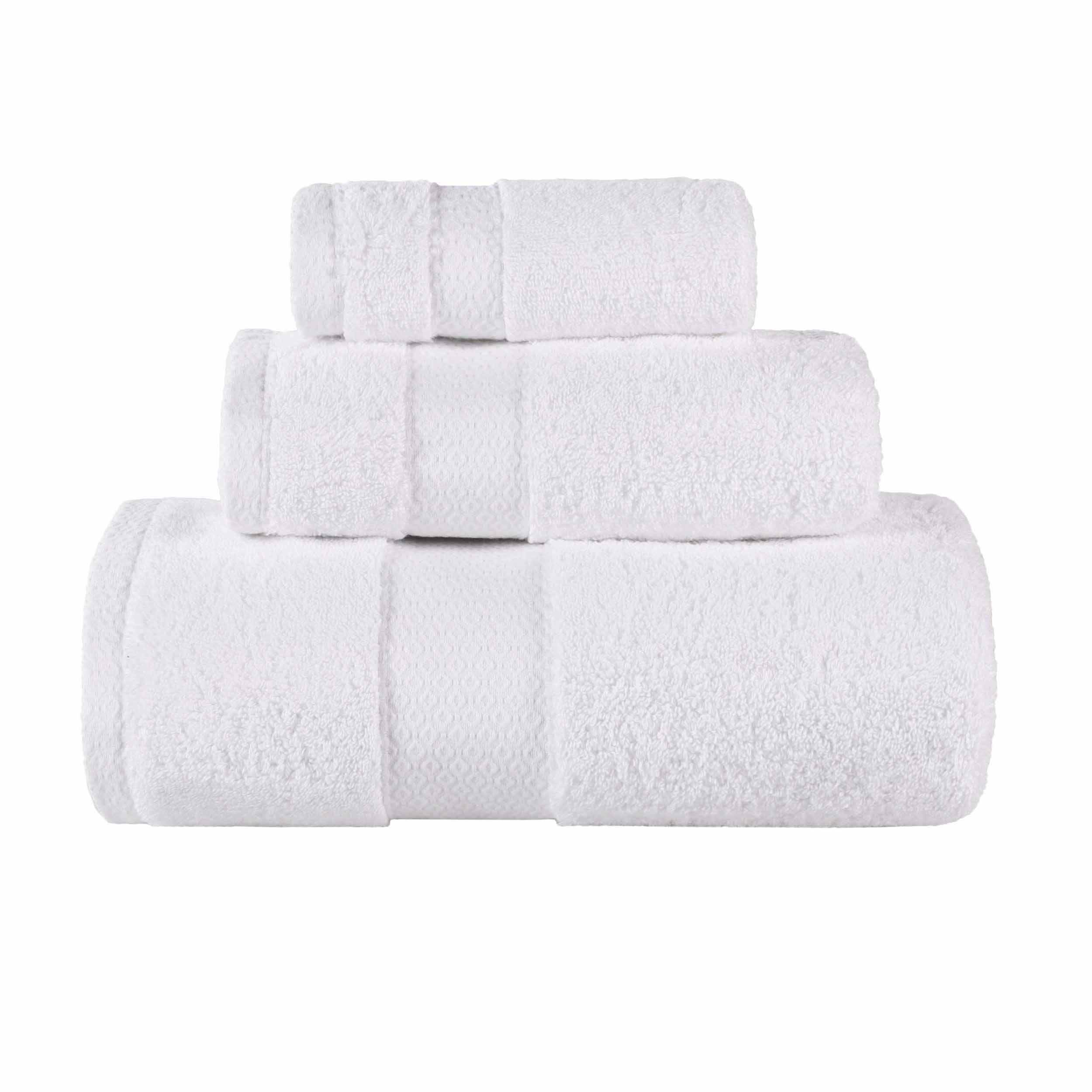 Premium Egyptian Giza Cotton Dobby 3-Piece Bath Towel Set - Ultra Absorbent, Soft & Luxurious for Spa, Bathroom, and Guest Use
