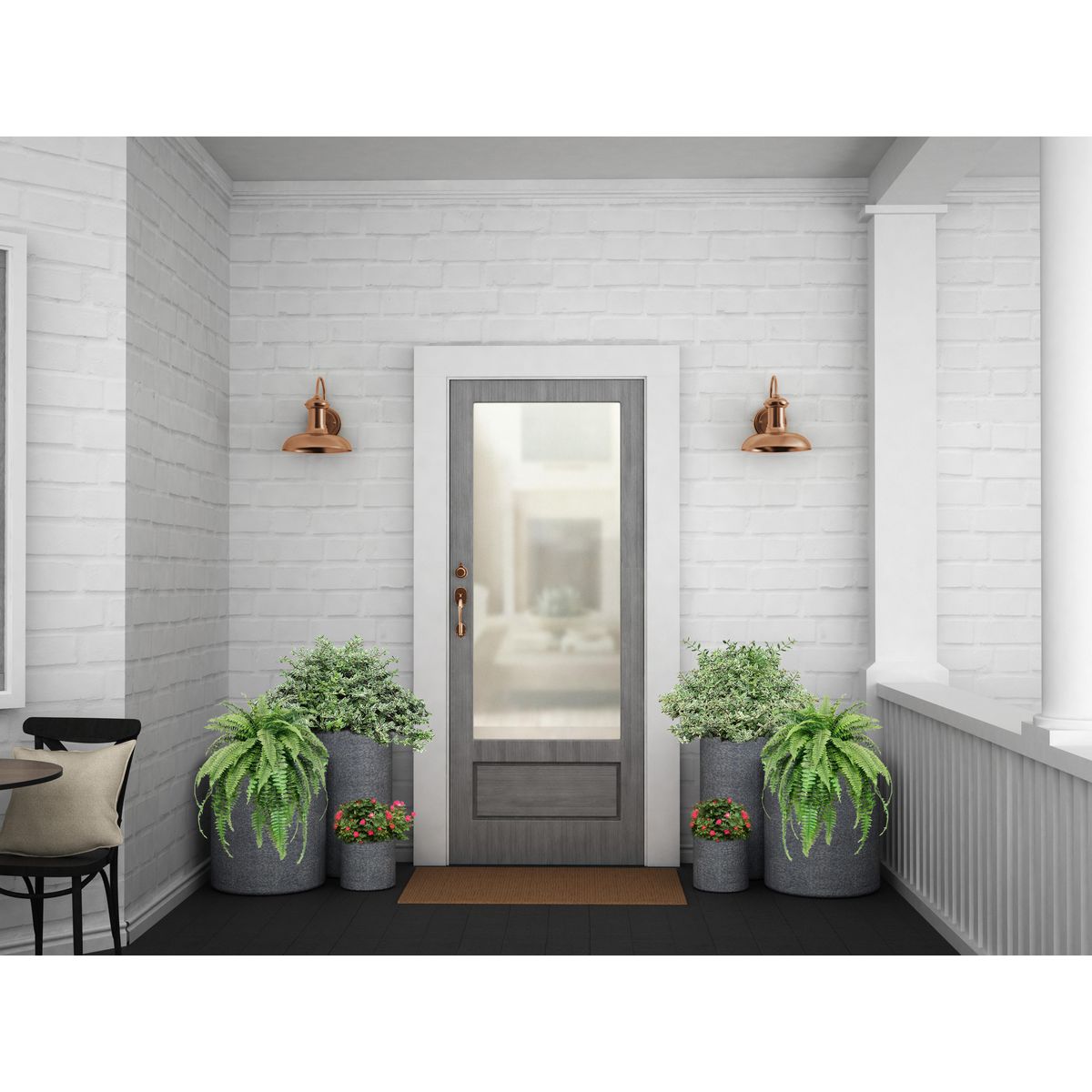 Brookside Collection Large Outdoor Wall Lantern - One Light Black Metal Fixture for Porch, Patio & Garden Lighting | Weather Resistant Exterior Sconce