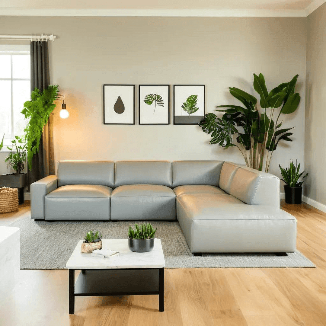 Premium Giacomo 4-Seater Leather Corner Sofa - Luxurious Comfort for Living Room, Lounge & Home Theater
