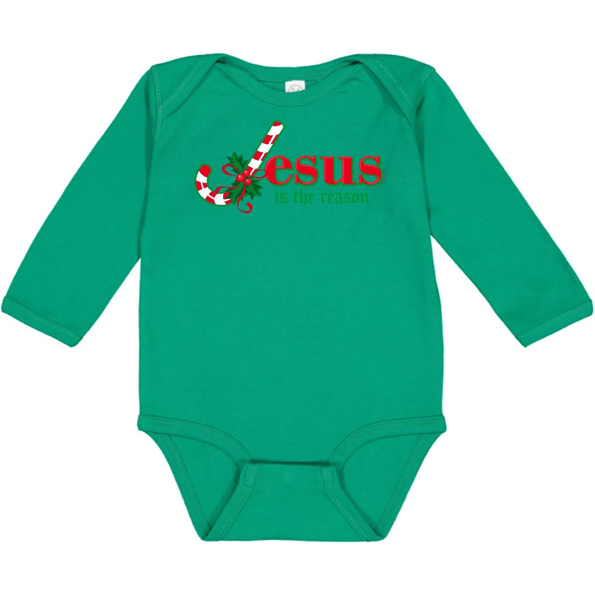 Inktastic Candy Cane Jesus Long Sleeve Baby Bodysuit - Christmas Holiday Outfit for Infants & Newborns - Perfect for Family Photos & Holiday Celebrations