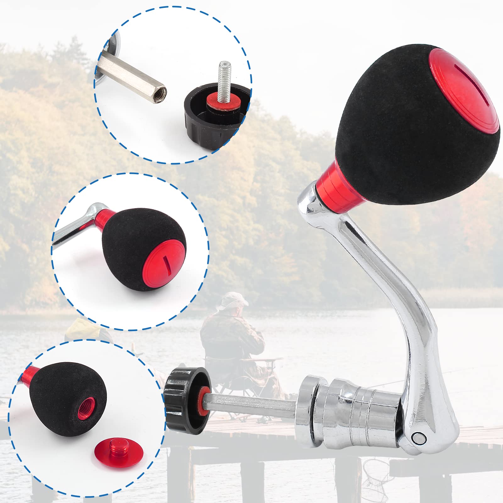 Premium Fishing Spinning Reel Handle - Smooth & Durable Saltwater/Freshwater Fishing Gear - Ideal for Bass, Trout & Saltwater Angling