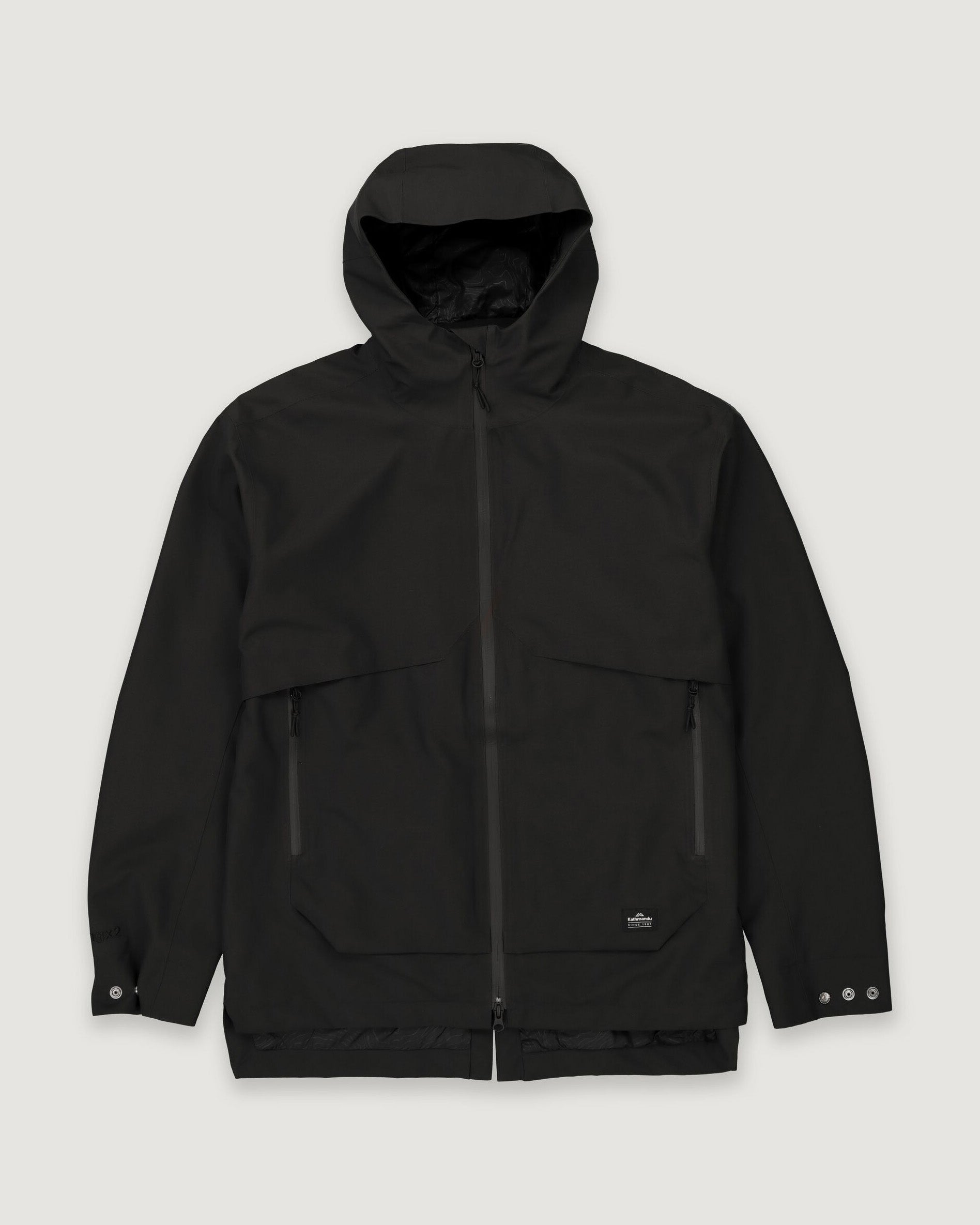 Amphi Men's Waterproof Rain Jacket - Lightweight Windbreaker with Hood for Outdoor Hiking & Commuting (Black)