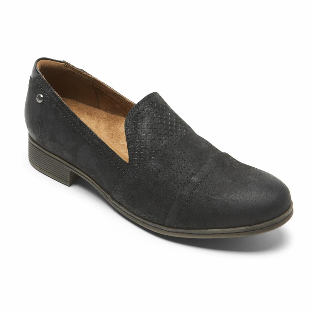 Cobb Hill Women's Slip-On Crosbie Comfortable Loafers - Black (Size M) | Casual Walking Shoes for Work, Travel & Everyday Wear
