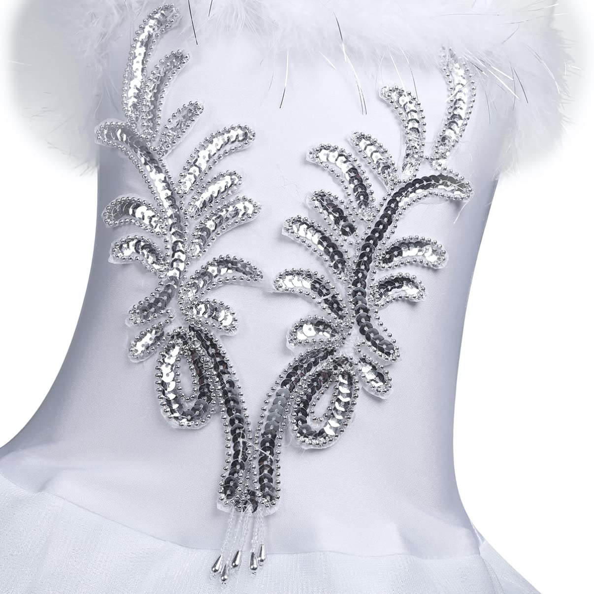 Aislor Girls Sequin Ballet Leotard Tutu Dress - Swan Lake Princess Dance Costume with Headband for Ballet Recital, Dance Competition & Performance