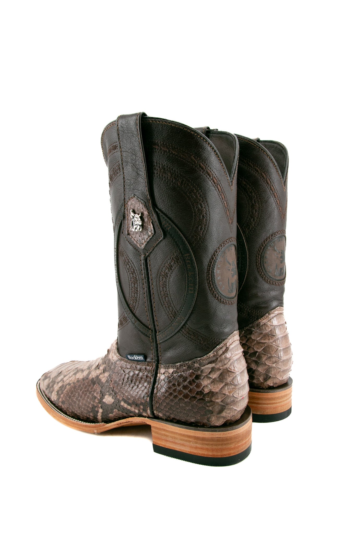 Exotic Python Square Toe Cowboy Boots for Men & Women - Western Style Fashion Boots for Rodeo, Country Music Festivals & Night Out