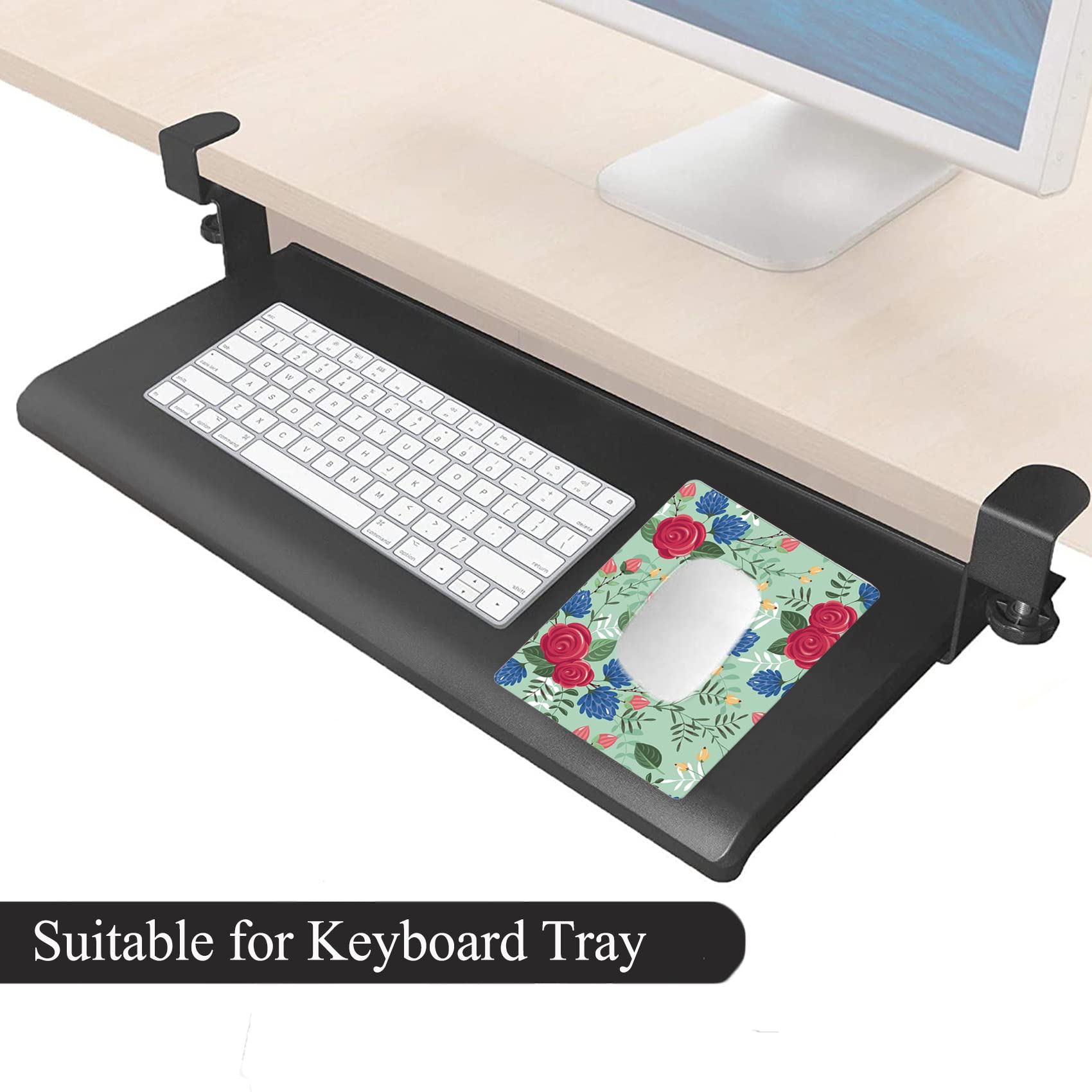 6x8 Inches Mini Mouse Pad - Non-Slip Rubber Base, Portable Square Mousepad for Wireless Mouse & Laptops - Waterproof, Durable for Travel, Home & Office Use (Red Rose Flowers Design) - Perfect for Gaming, Work & Study