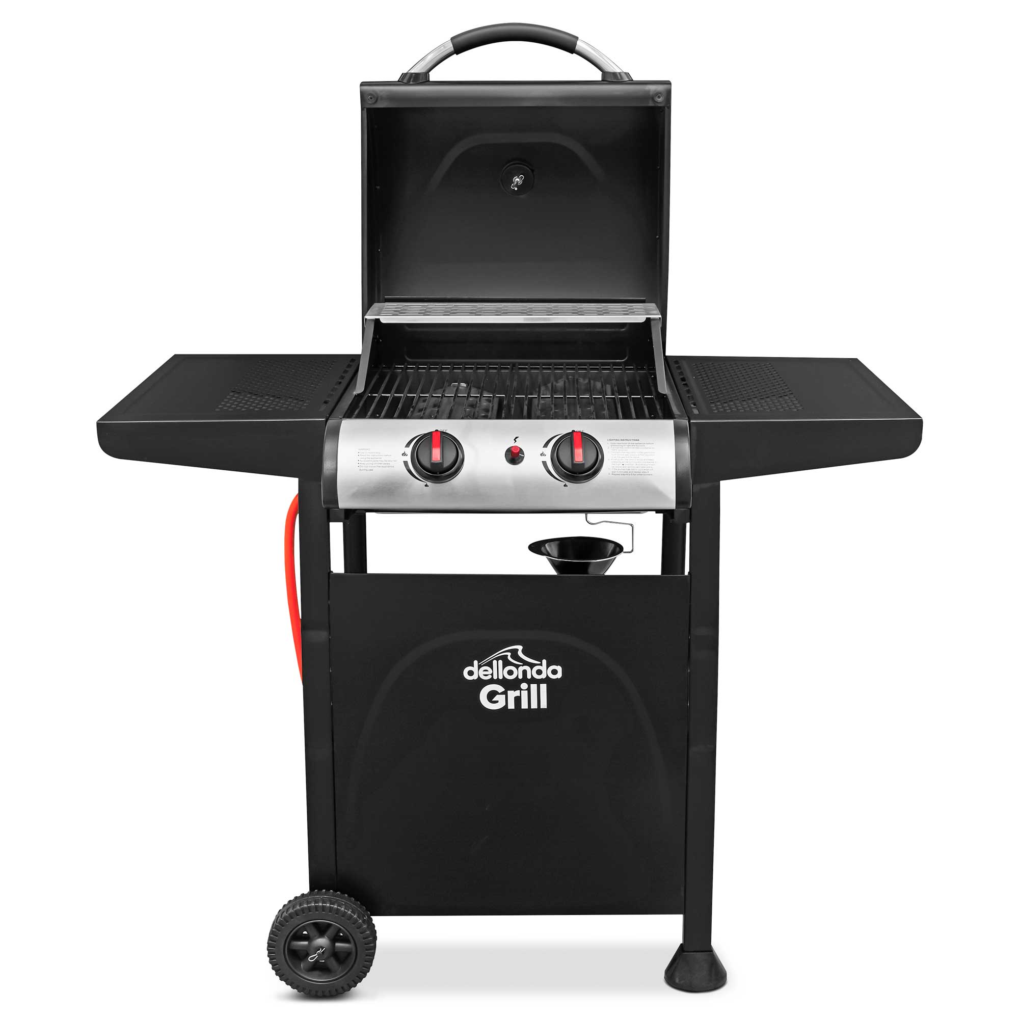2 Burner BBQ Gas Grill with Thermometer & Cover - Black/Stainless Steel Outdoor Cooking Grill DG227 | Perfect for Backyard, Camping & Tailgating Parties