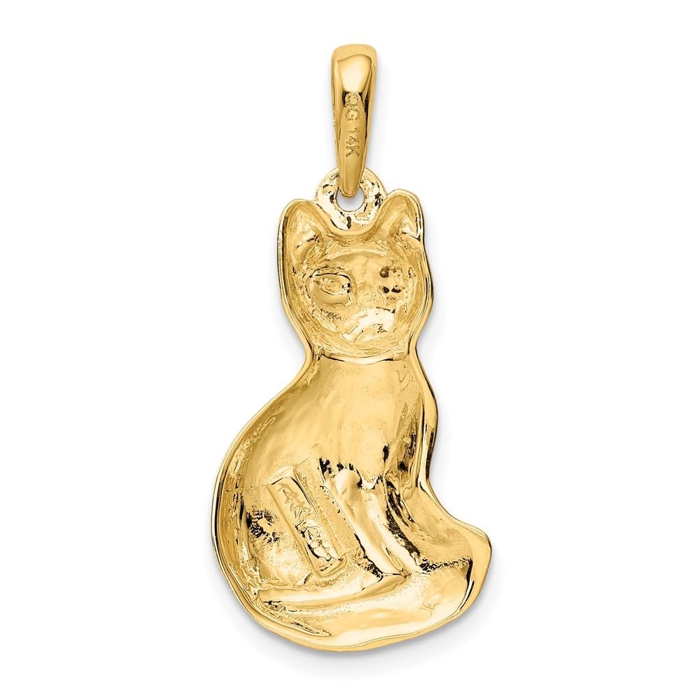 14K Yellow Gold Cat Charm Necklace - Dainty Cat Pendant Jewelry for Women, Perfect Gift for Cat Lovers - Ideal for Everyday Wear, Date Nights & Special Occasions