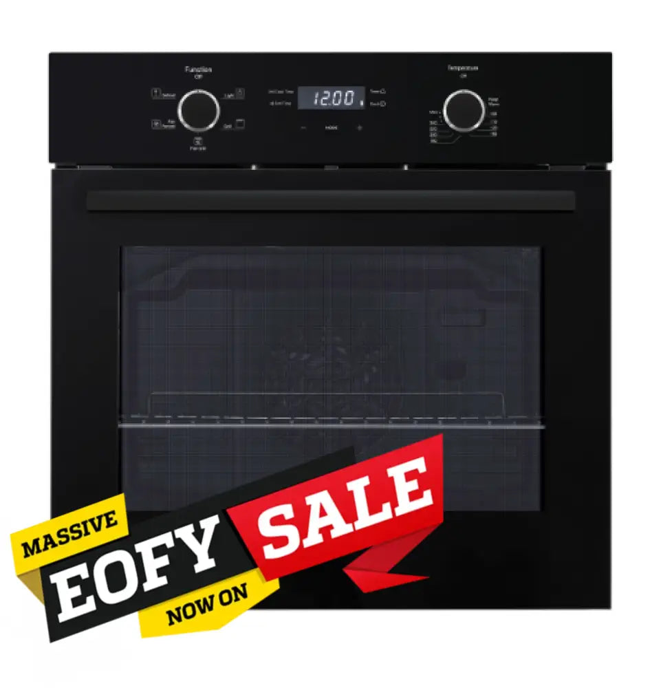 Emilia EMF65EN 60cm Black Electric Fan Forced Oven - Fast & Even Cooking for Baking, Roasting & More | Perfect for Home Kitchens & Restaurants