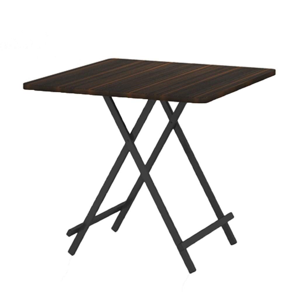 Portable Folding Camping Table 70x70x75cm - Lightweight Square Plastic Outdoor Picnic Table for Camping, Beach, BBQ, Home & Patio Use - Compact Foldable Dining & Mahjong Table (Black)
