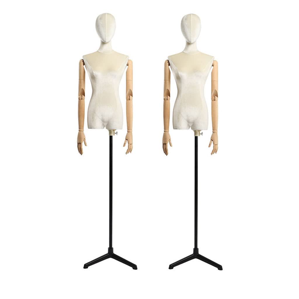 2 Pack YZSHOUSE Female Dress Form with Adjustable Spiral Arms - White Mannequin Torso with Tripod Stand for Clothing Display, Sewing & Boutique Fitting (Perfect for Fashion Designers, Tailors & Retail Stores)
