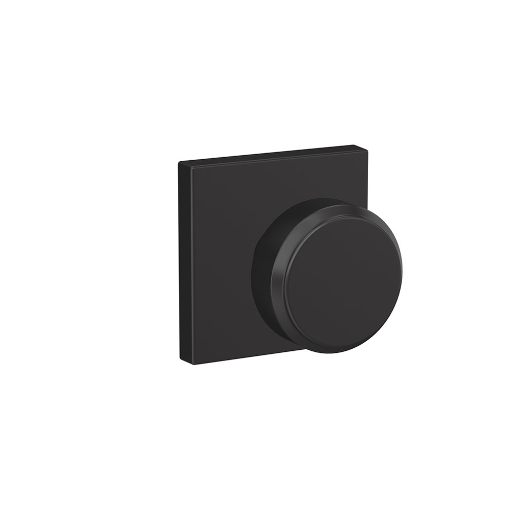 SCHLAGE FC21 BWE 622 COL Bowery Keyed Entry Door Knob with Collins Trim - Matte Black Finish for Hall Closet & Bedroom Bathroom Security