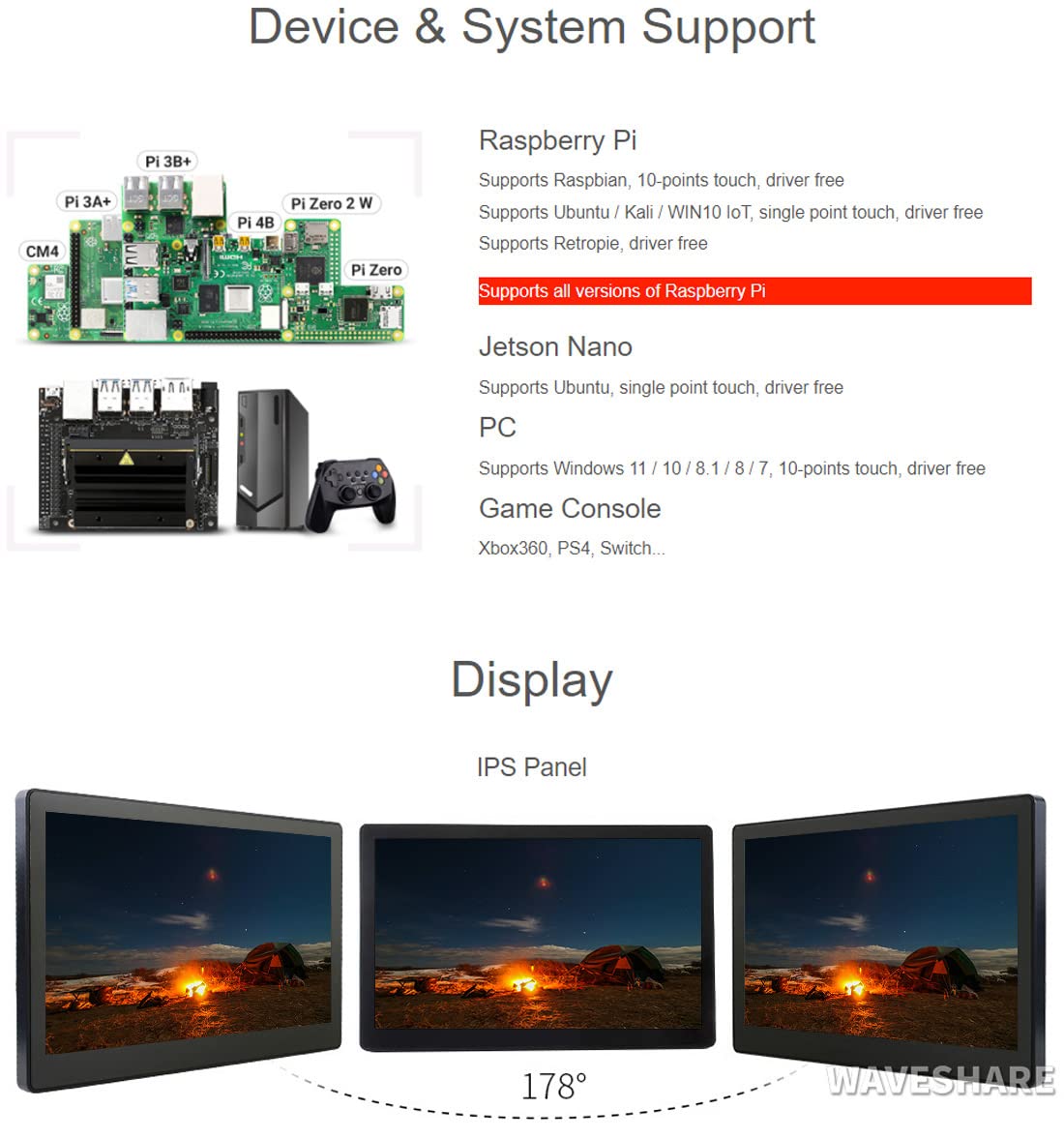 11.6inch HDMI LCD Touchscreen Monitor with Case - 1920×1080 IPS Display, Tempered Glass Cover - Compatible with Raspberry Pi, Jetson Nano, BeagleBone Black - Perfect for DIY Projects, Computer Monitor & Embedded Systems