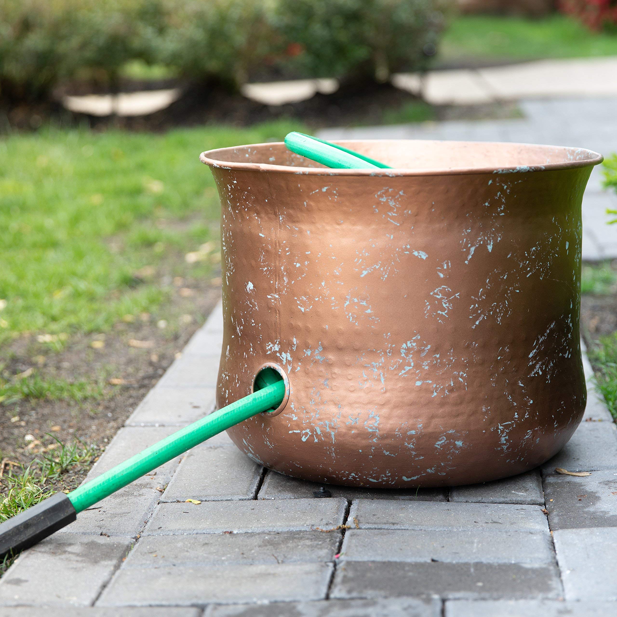 Expandable Garden Hose Pot Holder - Water Hose Storage Container for Indoor & Outdoor Use | Durable Hose Hider Organizer (No Lid) | Perfect for Patio, Yard, and Garage Organization