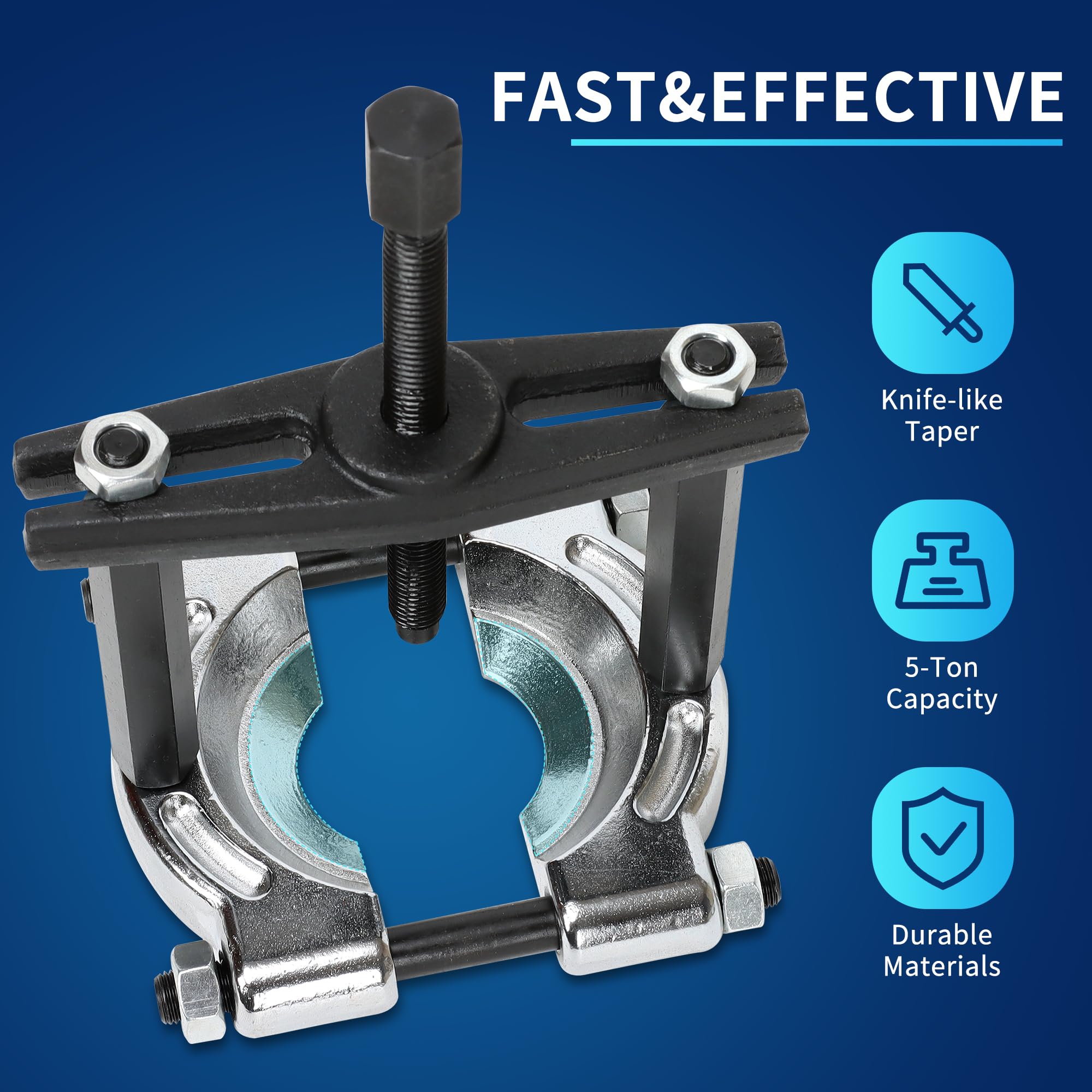 14-Piece Heavy Duty Bearing Puller Set - 5 Ton Capacity Bearing Splitter Tool Kit with 2
