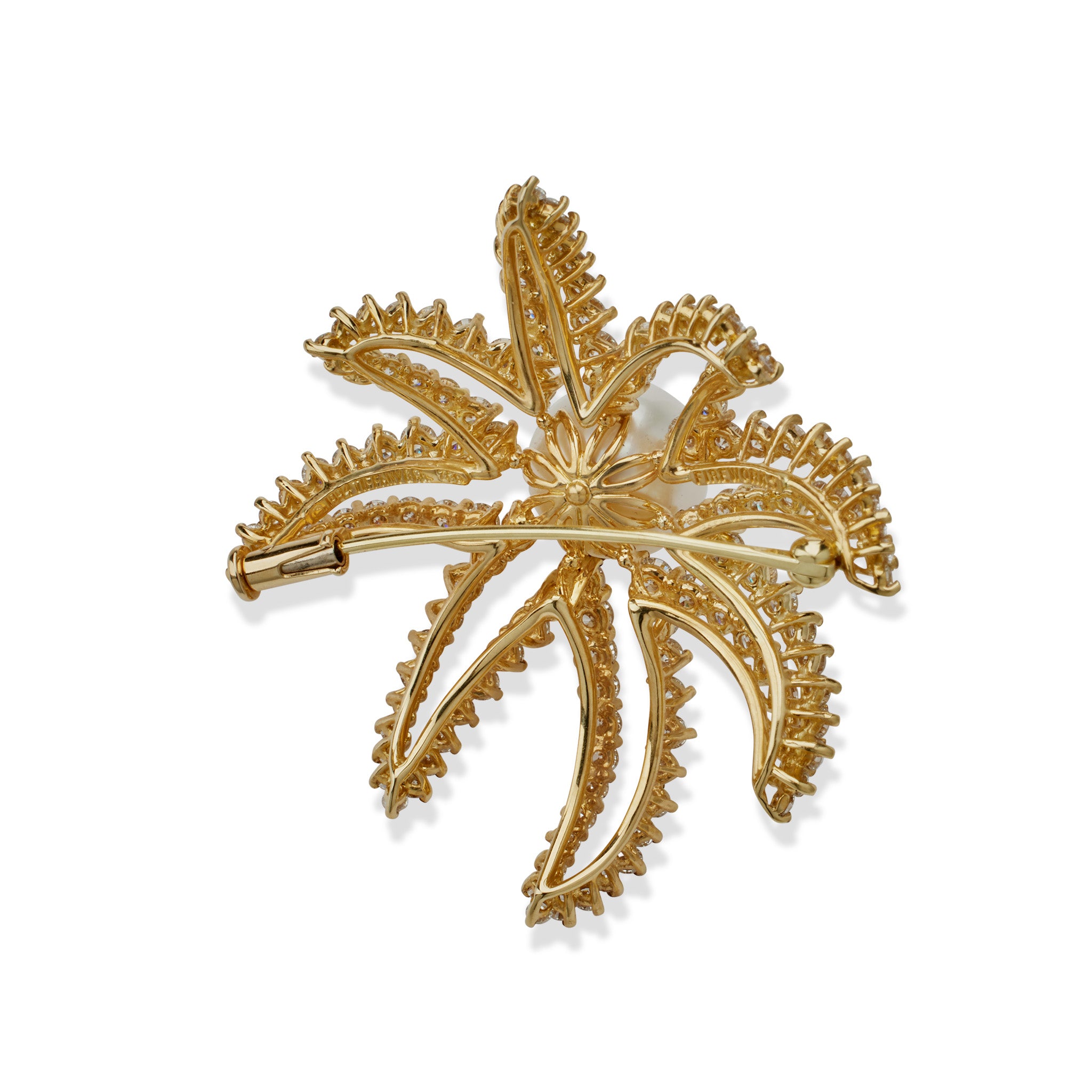 Tiffany & Co. Fireworks Pearl and Diamond Brooch - Elegant Jewelry for Women, Luxury Pearl & Diamond Pin for Special Occasions, Perfect for Weddings, Anniversaries & Gala Events