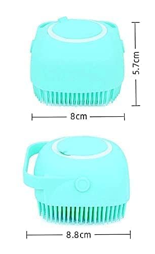 ABDobariya 2-in-1 Silicone Bath Brush with Soap Dispenser - Exfoliating Body Scrubber & Shampoo Massage Brush for Shower, Bath & Spa - Gentle Silicone Loofah for Sensitive Skin (Mint Green) - Perfect for Relaxing Bath Time, Deep Cleansing & Skin Exfoliation