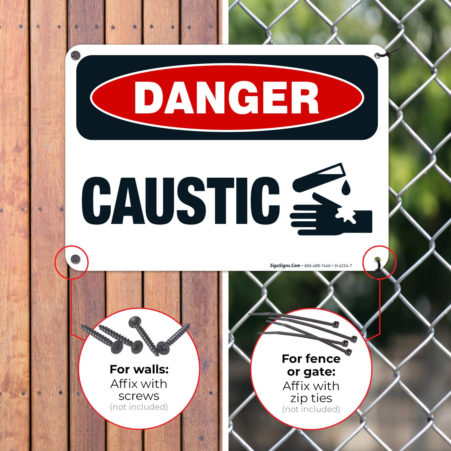 Danger Sign - OSHA Compliant, 10x7 Inches, Rust-Free .040 Aluminum, Fade Resistant for Indoor & Outdoor Use - Made in USA | Perfect for Construction Sites, Warehouses, and Hazardous Areas