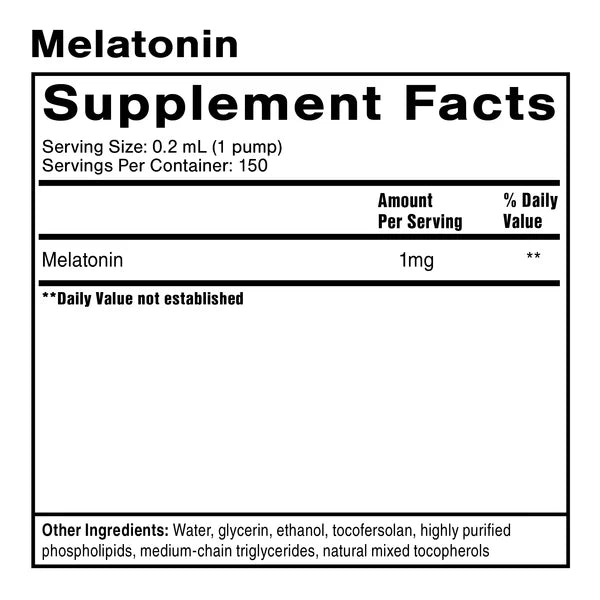 Liposomal Melatonin 1mg (1oz) - Fast-Absorbing Sleep Aid for Adults, Natural Sleep Support Supplement - Perfect for Jet Lag, Shift Work & Insomnia Relief