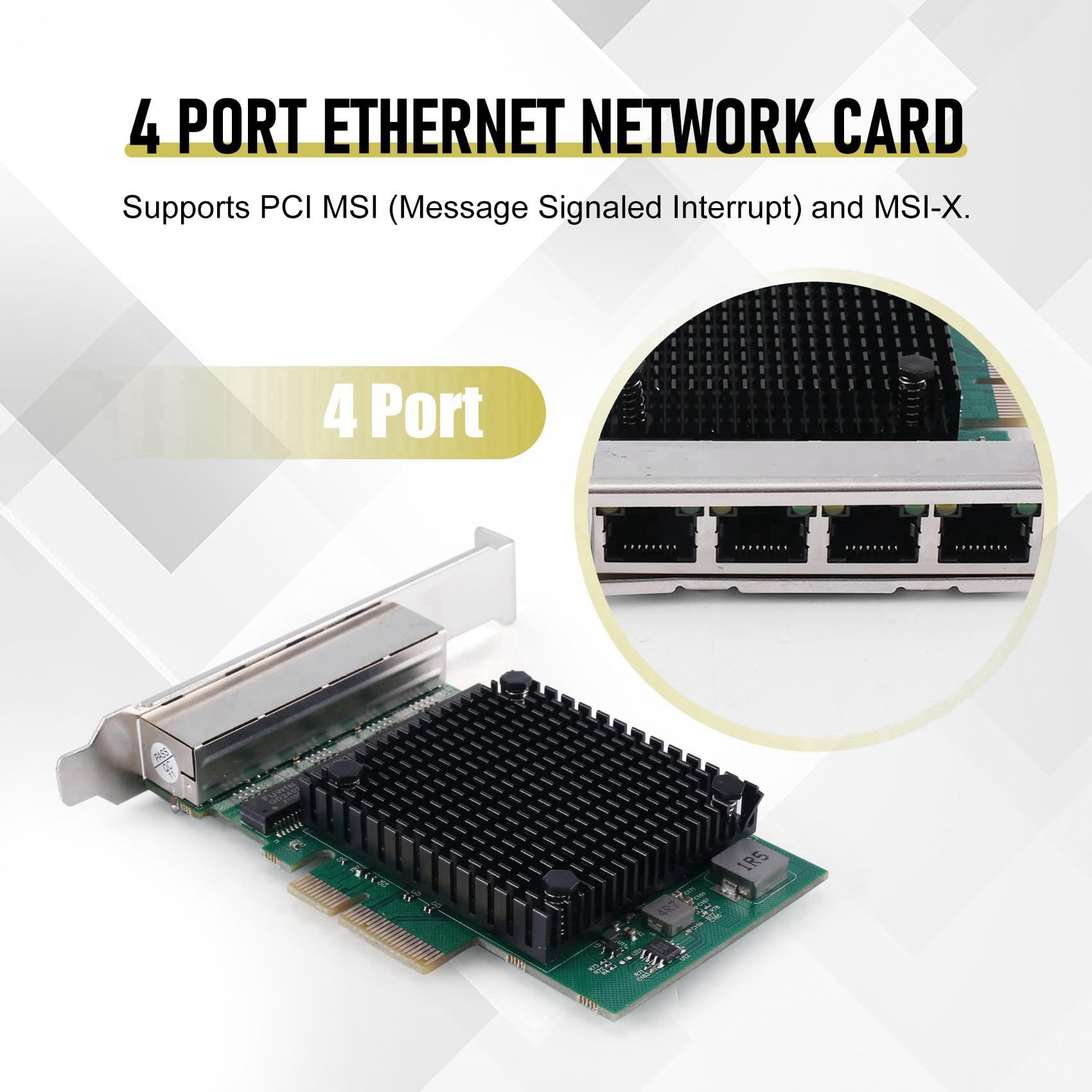 Sevenvtwo 3X PCIE X4 2.5G Gigabit Network Card - RTL8125B 4 Port Ethernet Adapter for Desktop & Server | High-Speed LAN Connectivity for Gaming, Streaming & Data Transfer