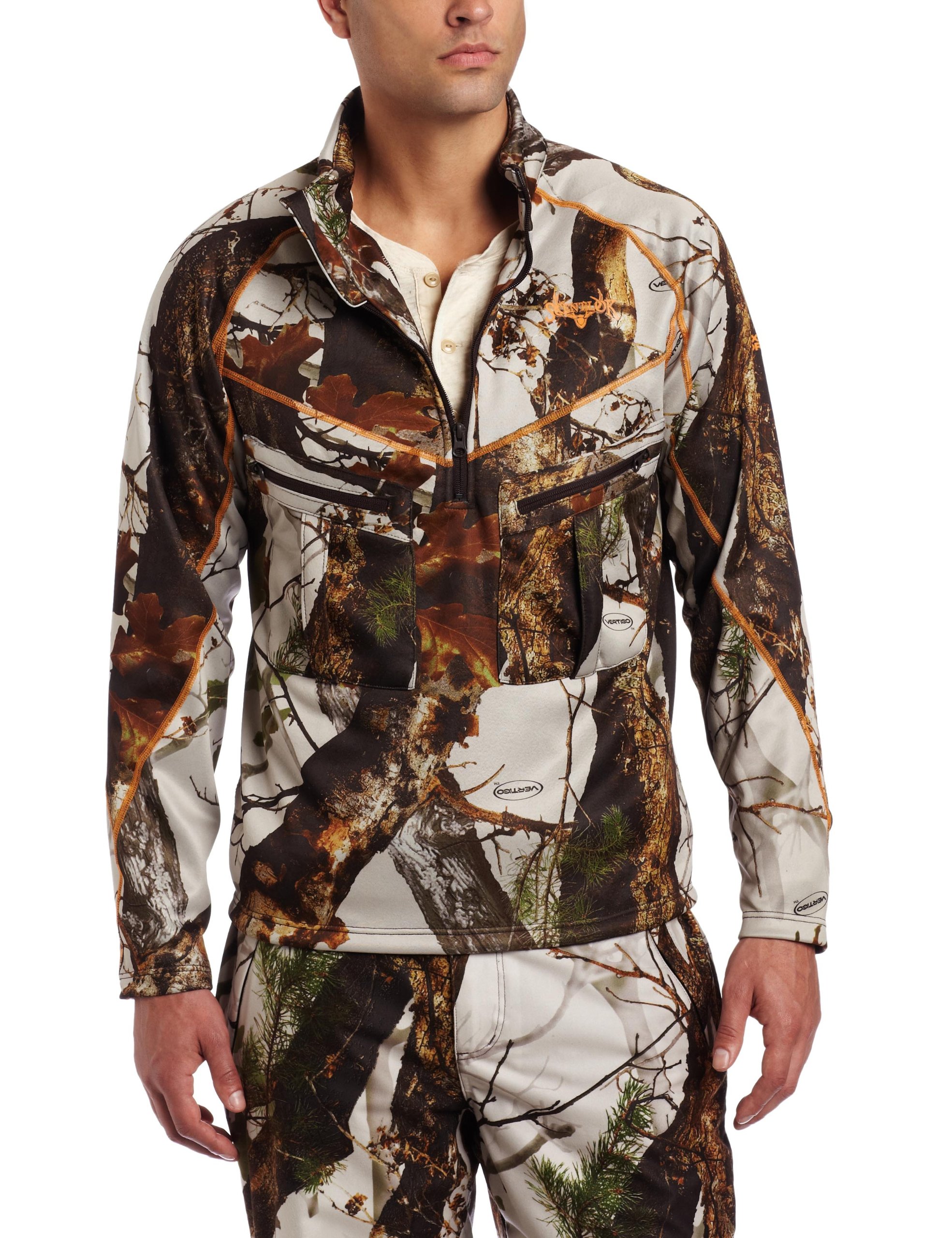 ScentLok Men's Half Zip Thermal Base Layer Shirt - Lightweight, Moisture-Wicking for Hunting & Outdoor Activities