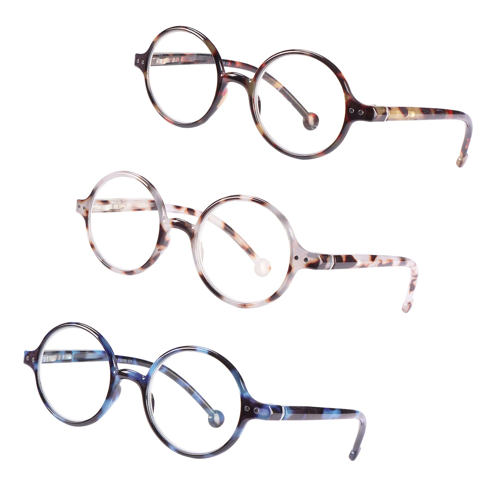 Blue Light Blocking Round Reading Glasses for Women & Men - Ultra Lightweight Unisex Circular Readers - Perfect for Computer Use, Reading & Screen Time