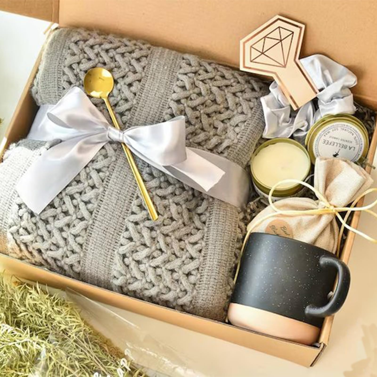 Healing Gift Box for Women - Cozy Blanket, Self Care Essentials & Thank You Gift Set for Mentor, Teacher, Coworker | Perfect for Relaxation, Spa Nights & Thoughtful Gifting