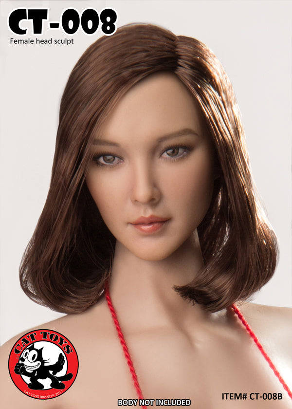 1/6 Scale Female Asian Head Sculpt Figure - Realistic Cat Toy for Collectors | Perfect for Dollhouse Displays, Model Photography & Anime Collections