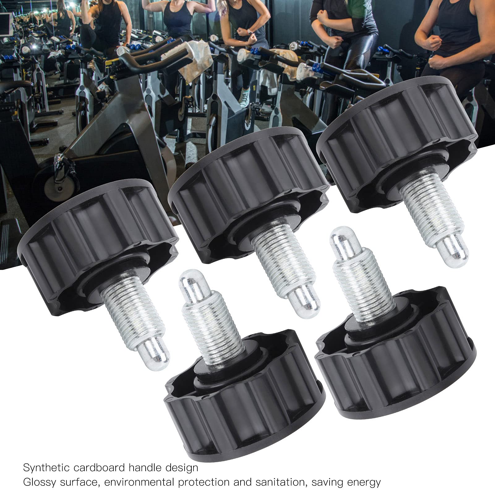 5-Piece M16 Pop Pull Pin Knob Set for Fitness & Exercise Machines - Compatible with Bikes, Gym Equipment - Perfect for Home & Commercial Gyms, Training Centers