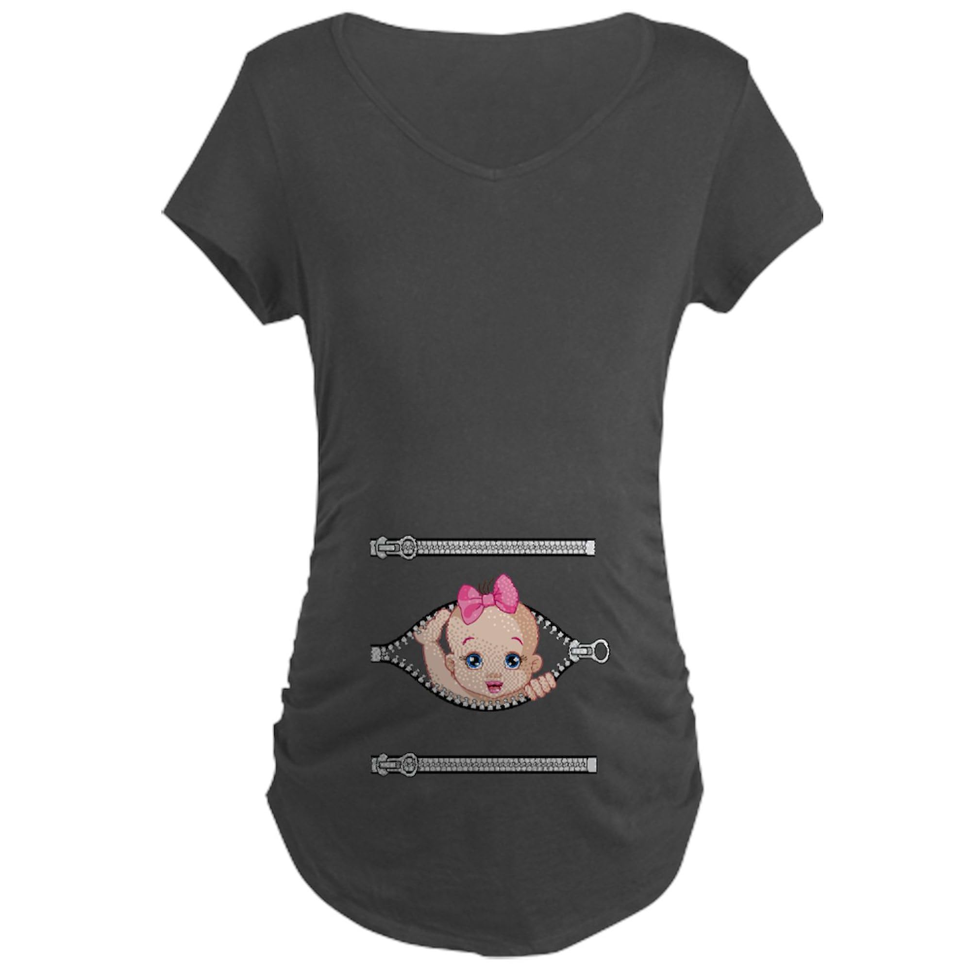 Funny Maternity T-Shirt for Women - Stretchy Ruched Side Design | Perfect for Pregnancy Announcements, Baby Showers & Maternity Photos