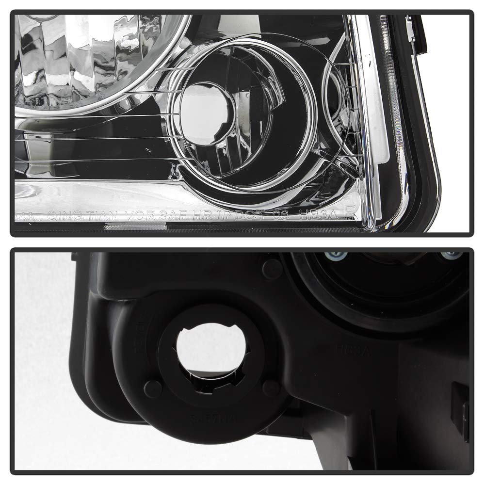 ACANII Chrome Housing Headlights & Corner Lights for 2006-2010 Dodge Charger - 4Pcs Set (Driver & Passenger Side) | High-Performance Lighting Upgrade for Night Driving & Enhanced Style