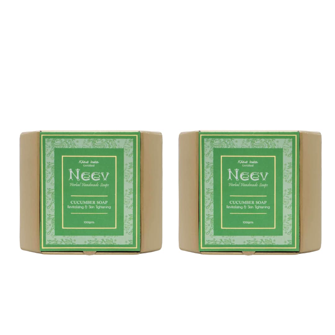 Neev Cucumber Soap - Revitalizing & Skin Tightening Facial Cleanser (100g x 2 Pack) for Glowing Skin | Perfect for Daily Skincare Routine & Spa Days