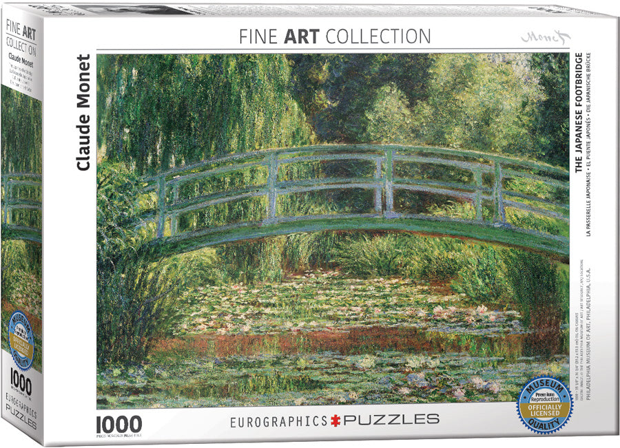 Eurographics 1000-Piece Jigsaw Puzzle - Monet's Japanese Footbridge Impressionist Art - Perfect for Family Game Night, Home Decor & Stress Relief