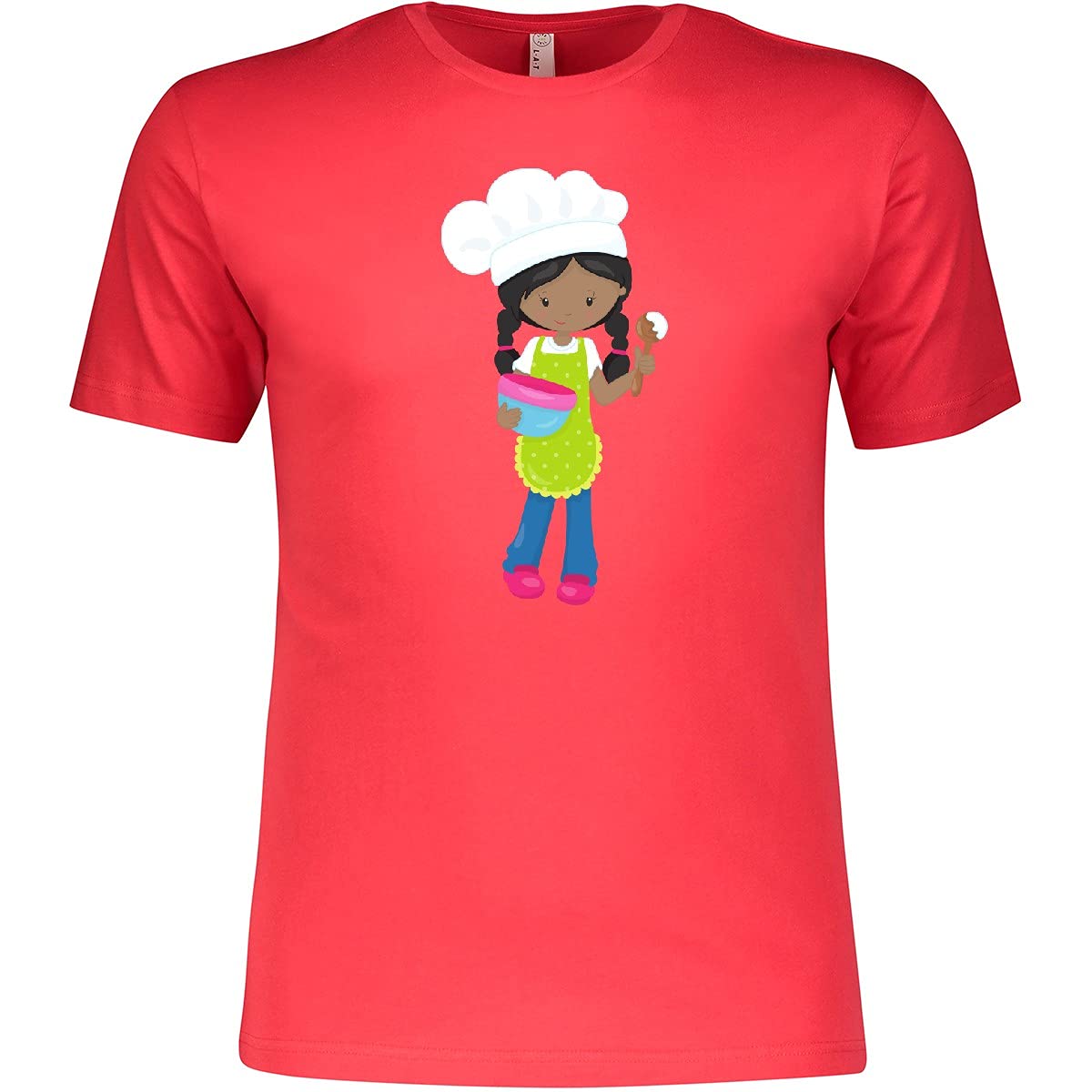 Inktastic African American Girl Baking Baker Bakery T-Shirt - Cute Baking Themed Tee for Women & Girls - Perfect for Baking Classes, Kitchen Gifts & Black Pride Apparel