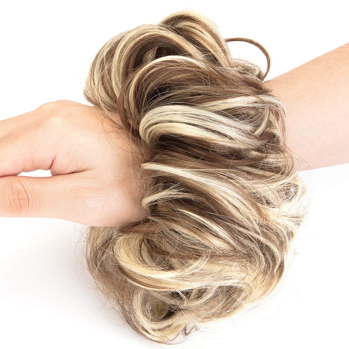 Messy Hair Scrunchies & Bun Extensions - 2Pack for Women's Updo & Ponytail Styles
