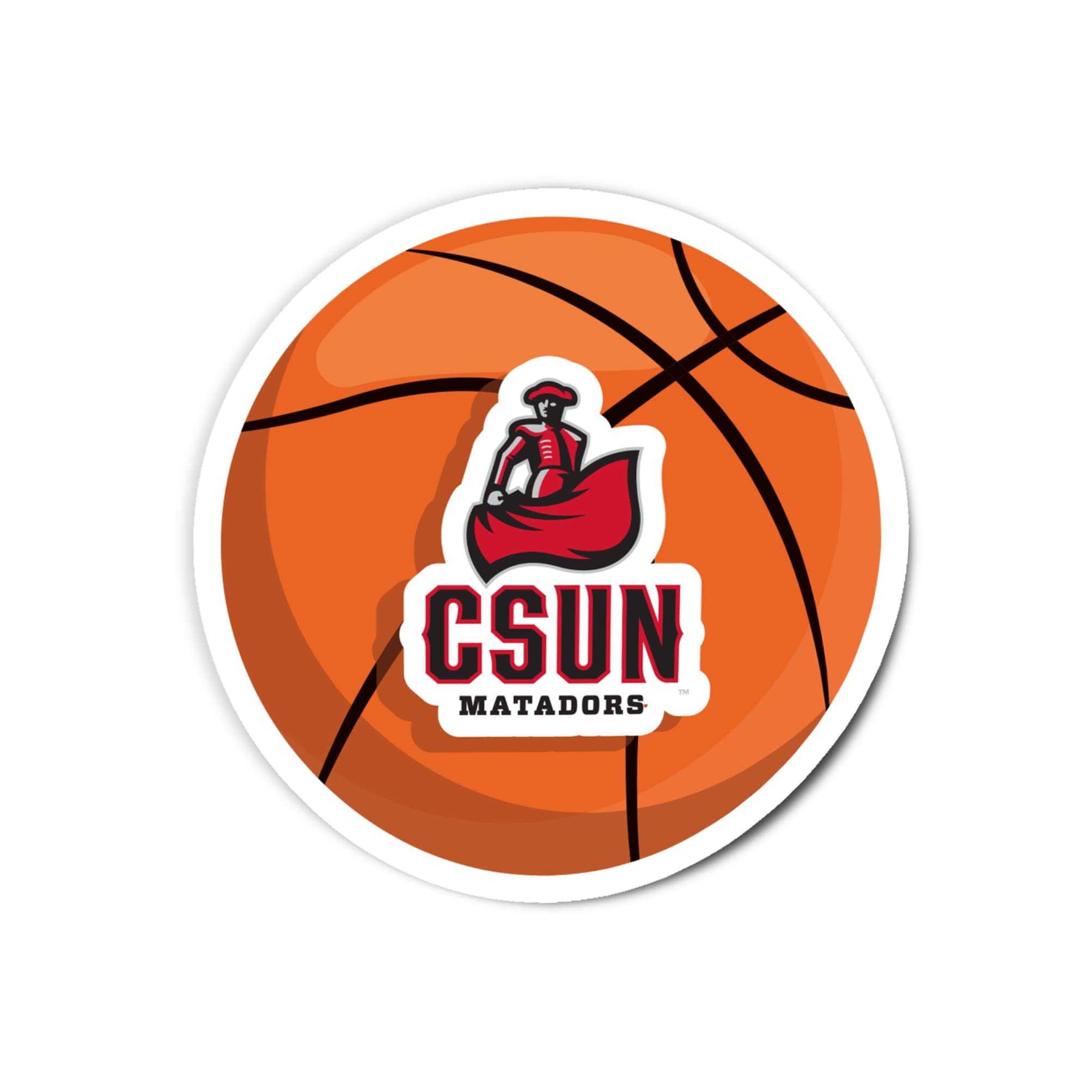 CSUN Matadors Basketball Logo Vinyl Decal Sticker - Desert Cactus Design for Laptop, Water Bottle, Car & Scrapbook - Perfect for Cal State Northridge University Fans & Alumni Gifts