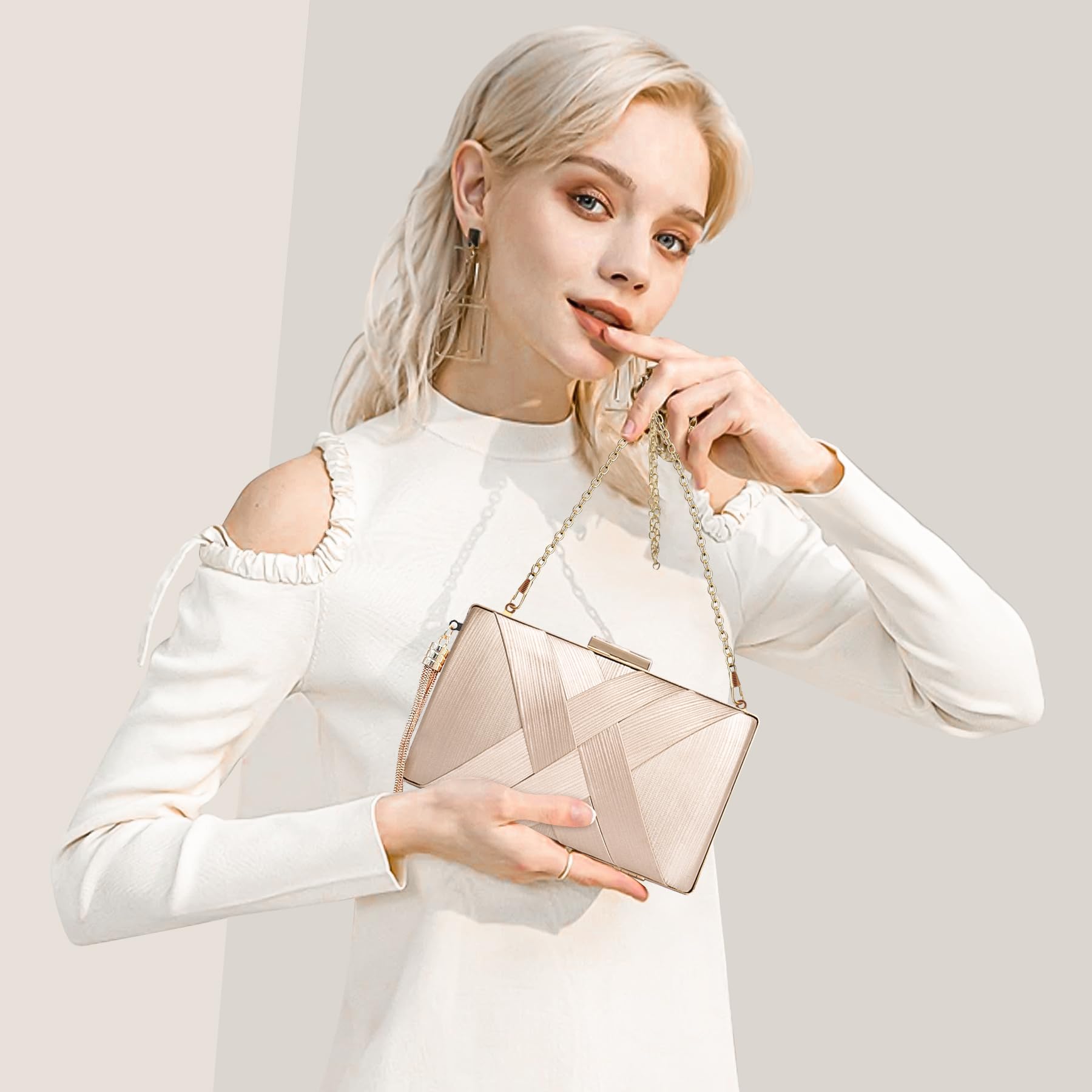Larcenciel Women's Evening Handbags - Elegant Tassel Satin Clutch Purse with Chain for Wedding, Cocktail, Prom Party | Perfect for Formal Events, Date Nights & Special Occasions