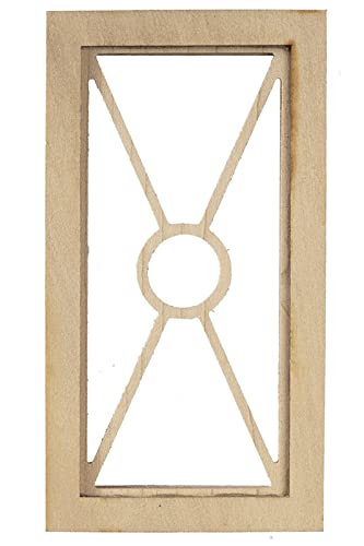 Miniature Dollhouse Center Circle Window - Handcrafted Wooden Dollhouse Accessories for DIY Dollhouse Decor and Miniature Scenes