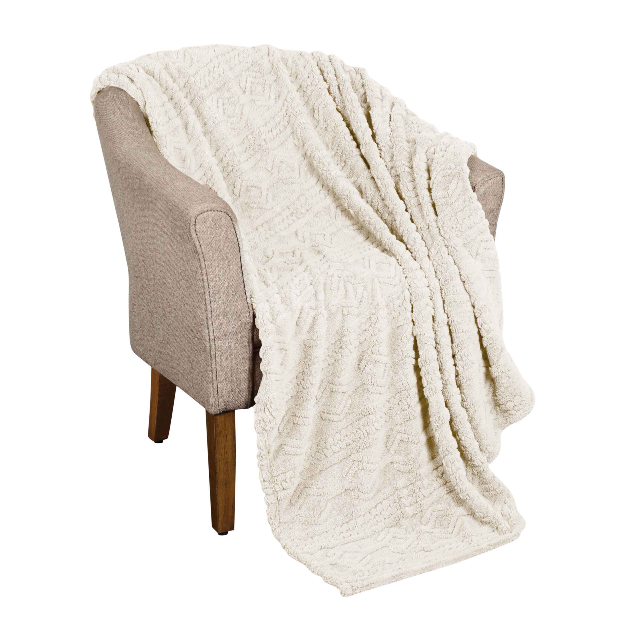 Arctic Boho Jacquard Plush Fleece Blanket - Ultra Soft & Warm Winter Throw for Couch, Bed, Sofa - Perfect for Home Decor, Cozy Nights & Gift Giving