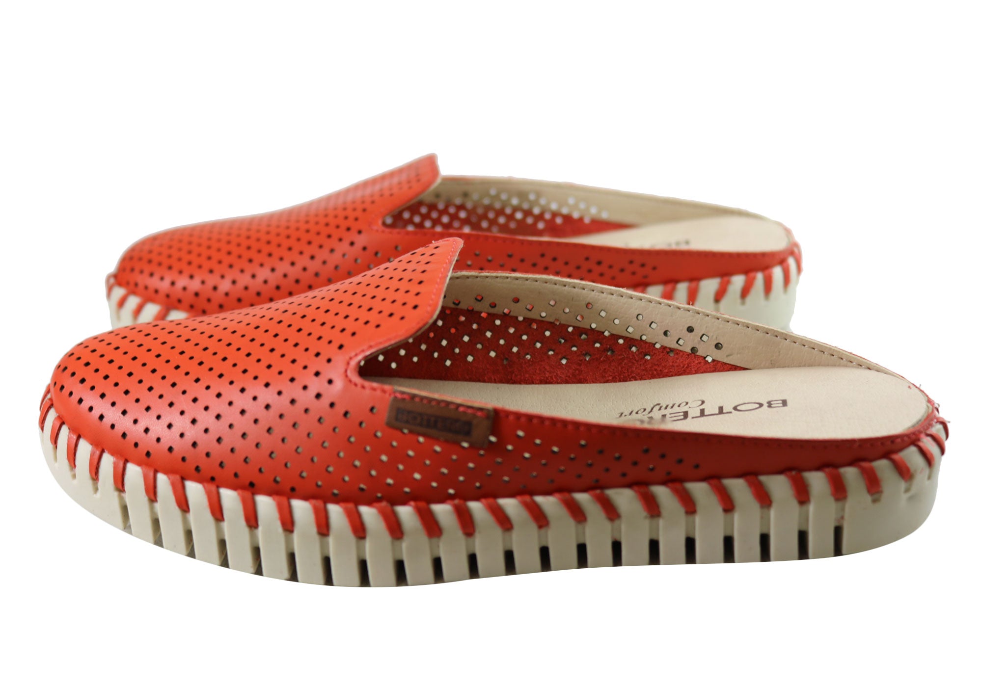 Bottero Holland Women's Comfort Leather Closed Toe Open Back Mules - Stylish Slip-On Shoes for Casual Wear, Office & Everyday Comfort