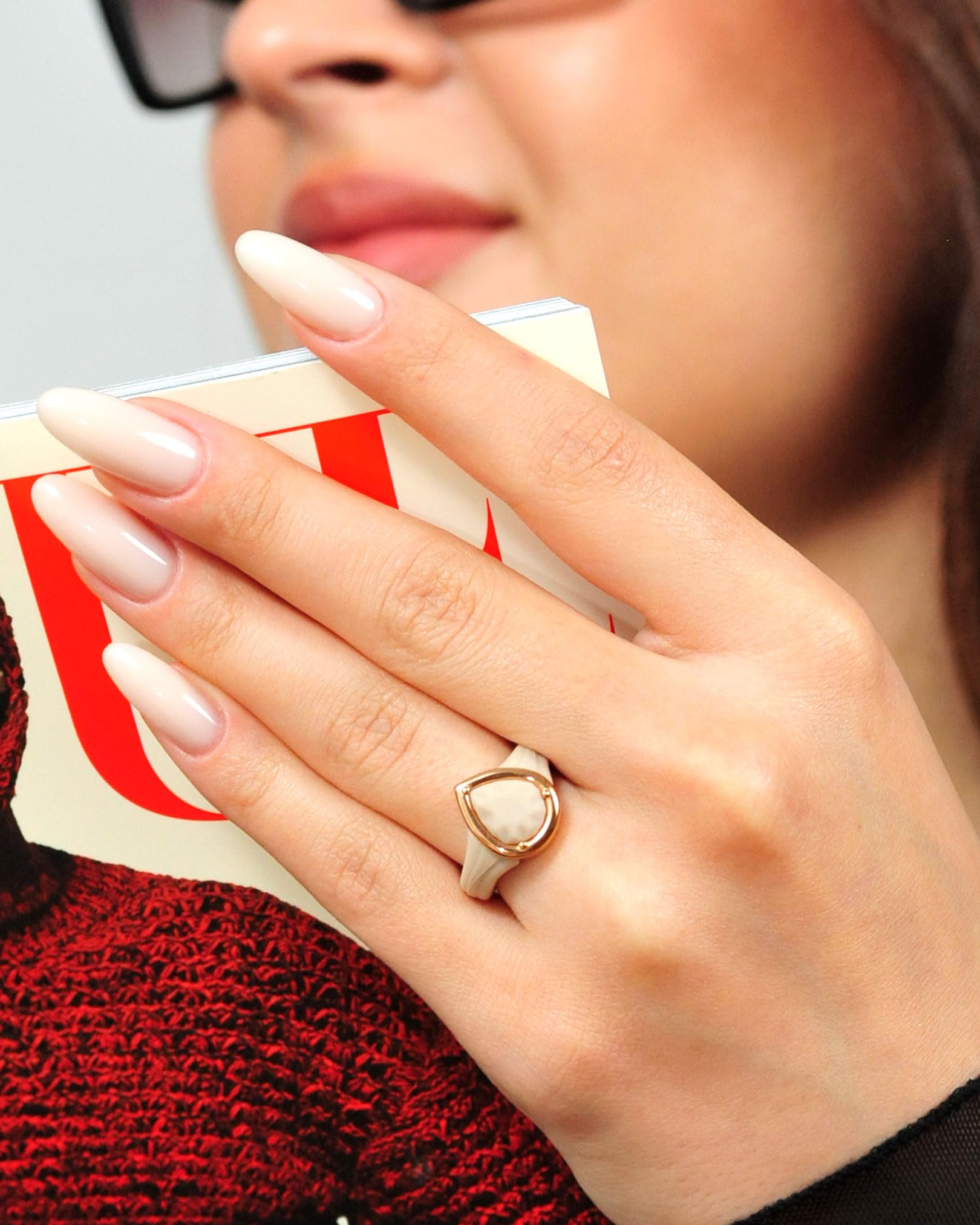 Rinfit Silicone Wedding Rings for Women - Metal Framed Pear Design | Gym & Swimming
