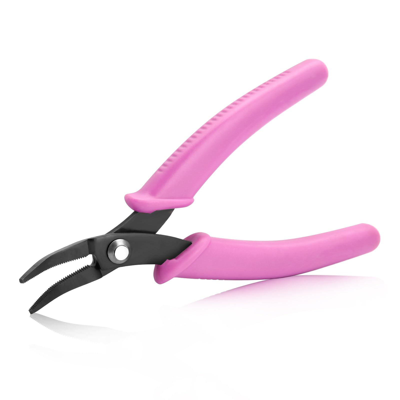 SPEEDWOX 5.5-Inch Bent Needle Nose Pliers with Teeth - Curved Jewelry Making Pliers with Serrated Jaws for Precision Gripping - Perfect for Wire Wrapping, Beading, and DIY Crafts