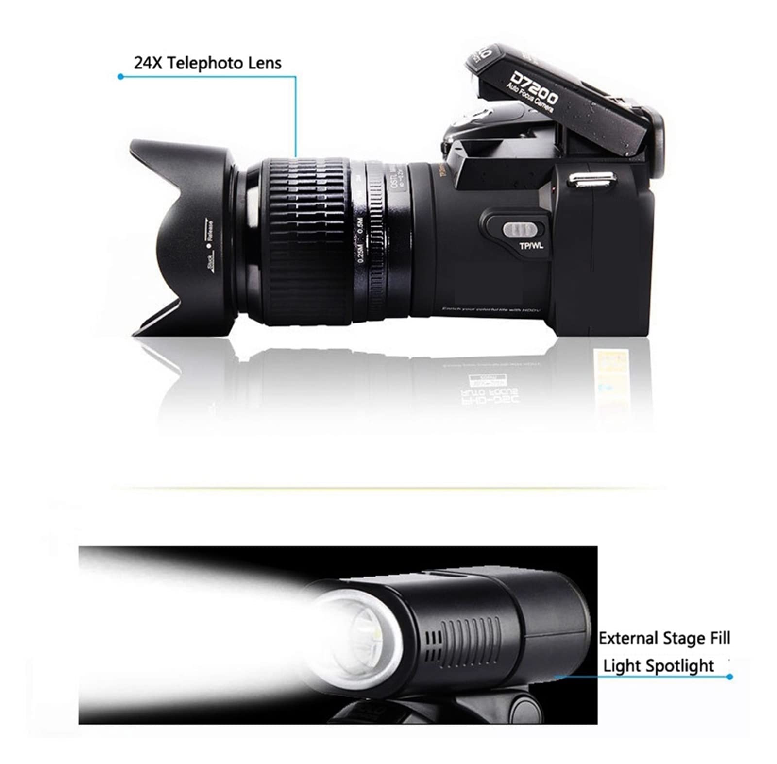 **AUBEST 24X Optical Zoom Professional Digital Video Camera Camcorder - 33MP Photo & 1080P HD Video, Auto Focus, 3 Lens Kit (No SD Card/Flashlight) - Perfect for Vlogging, Travel, and Sports Photography**