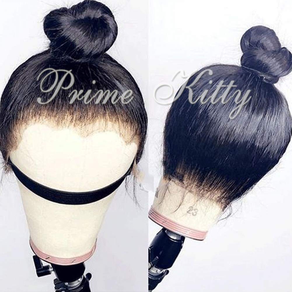 Silky Straight 150% Density 9A Remy Peruvian Human Hair Wig with Baby Hair - 12
