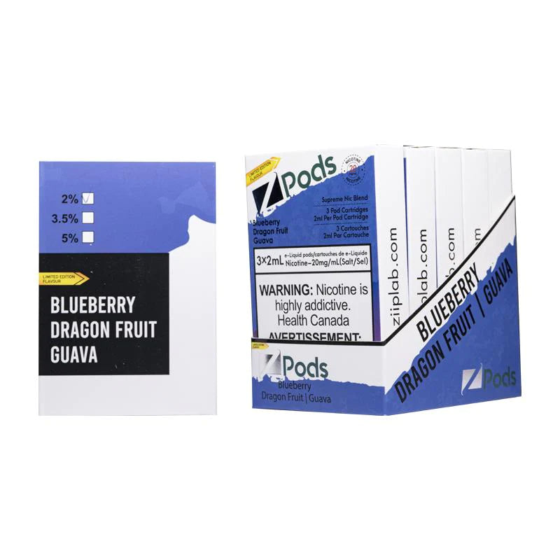 Blueberry Dragon Fruit Guava Lemon Z Pods - Refillable Vape Pods for Disposable Vapes | Perfect for On-the-Go Vaping & Flavor Variety